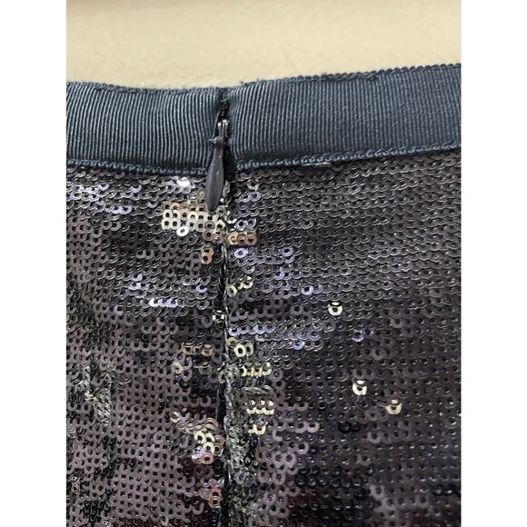 J. Crew Navy and Silver Sequin Skirt Size 2 - Picture 4 of 7
